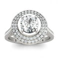 thumbnail image 4 of HeartsAndYou 3.5ct Round Cut Moissanite Double Halo Engagement Ring for Women 18k White Gold over Silver, 4 of 8