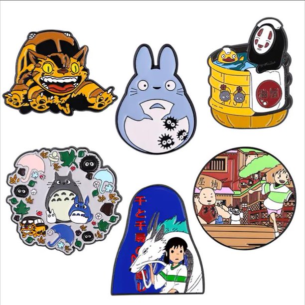 25 Estilos Conjuntos De Dibujos Animados Animación Periférica Esmalte Solapa Broche Hayao Miyazaki Anime Totoro Metal Exquisito Pintura Al Óleo Insignia Moda Ropa Sombrero Accesorios Venta Por Mayor