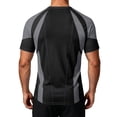 thumbnail image 4 of Men's Workout Shirts Quick Dry Seamless Short Sleeve Tshirts Breathable Compression Workout T-Shirt Geometric Print Athletic Tee For Gym Running Training, 4 of 6