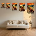 thumbnail image 4 of 1pc Framed Cat - themed The Scream - inspired Canvas Wall Art, Decor room hanging Wall Picture Decor for Home Gifts, living room, bathroom, bedroom, kitchen wall art decor canvas wall art, 4 of 6