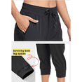 thumbnail image 3 of Women's Cargo Capri Sweatpants Hiking Joggers Cropped Pants with Pockets Lightweight Quick Dry Athletic Workout Leggings Casual Capri Black, 3 of 6