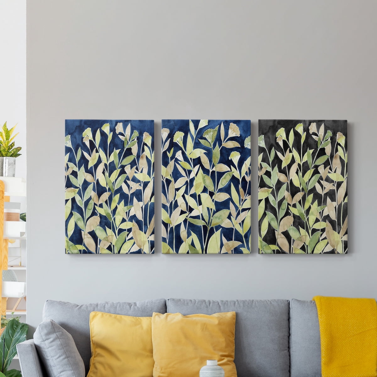 Indigo Blooming Night I Premium Gallery Wrapped Canvas - Ready to Hang - 24 x 36 Each