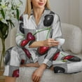 thumbnail image 6 of Pajamas for Women Set - Cherries laid Comfy Long Sleeve Button Up Pajama Sets for Women 2 Piece, Soft Sleepwear Nightwear Pjs Lounge Sets for Women with Pockets, 6 of 6