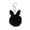 Black, variant on Plush Faux Fur Pom Pom Keychain with Rabbit Ear Design and Metal Clasp for Bags Backpacks and Keys Accessories Gifts