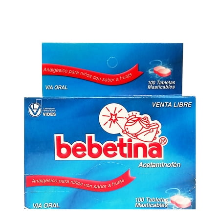 Bebetina Analgesic For Kids 100 Tabs Display - Analgesico para Ninos (Pack of 18)
