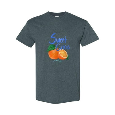Retro Citrus Fruit Design With Hand Drawn Orange Summer Vibe T-Shirt, for men & women, up to size 5XL