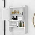 thumbnail image 3 of Tcbosik Wall-Mounted Cabinet with Adjustable Shelf and 2 Doors, Modern Medicine Cabinet with Paper Holder and Towel Bar for Bathroom, Laundry Room, White, 3 of 6