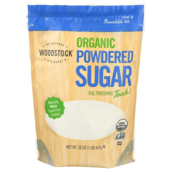 Woodstock Farms Organic Powdered Sugar, 16 Ounce -- 12 per case.