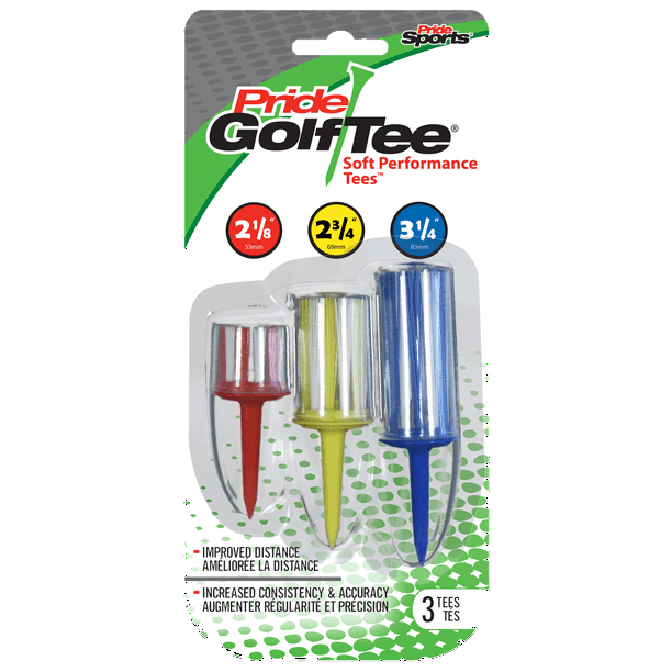 Pride Golf Tee Soft Performance Golf Tees, 3 pack
