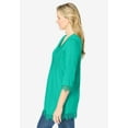 thumbnail image 3 of Woman Within Plus Size Pintuck Henley Crochet Trim Tunic, 3 of 4