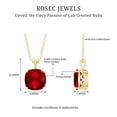 thumbnail image 6 of Rosec Jewels Cushion Cut Solitaire Lab Created Ruby Pendant for Women (8 mm, AAAA Grade), 14K Yellow Gold, 6 of 7