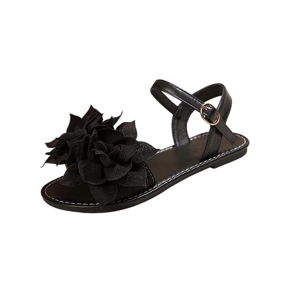 Zynoxe Sandals for Women 2026 Trendy Casual Solid Color Summer Beach Sandals Breathable Open Toe Floral Flat Sandals Comfy Adjustable Ankle Strap Womens Shoes 5.5