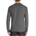 thumbnail image 2 of Fall Shirts for Men Men Long-Sleeve Beefy Muscle Basic Solid Pure Color Blouse Tee Shirt Top, 2 of 4