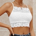 thumbnail image 2 of VNKIDY Womens High Neck Thin Spaghetti Strap Allover Floral Scalloped Lace Built In Pads Slim Fit Casual Bralette Camisole For Ladies Daily Shopping Underlayer Daily Wear S, 2 of 6