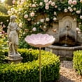 thumbnail image 5 of Glazed Ceramic Pollinator Waterer with Stake, Floral Insect Bird Feeder Bath, Sturdy Garden Yard Ornament for Hummingbirds Butterflies, Outdoor Patio Backyard Pollinator Station, 5 of 6