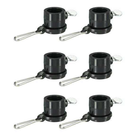Flag Pole Rings Mounting Clips Rotating Fasteners 19mm x 27mm Black Pack of 6