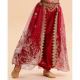 thumbnail image 2 of TiaoBug Kids Girls Satin Belly Dance Bloomers Elastic Waistband Harem Pants A Burgundy 2-4, 2 of 5