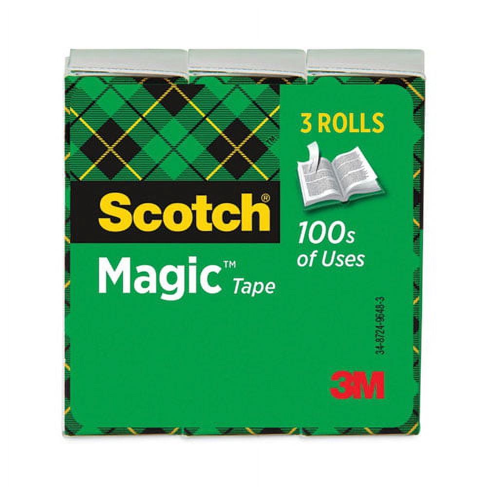 Magic Tape Refill, 3" Core, 1" X 72 Yds, Clear, 3/pack | Bundle of 2 Packs