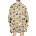 thumbnail image 2 of Brown Dog Paw Footprint Bone Wearable Oversized Blanket,Wearable Blanket Hoodie for Adults,Cozy Hooded Blankets with Super Pockets,Super Warm Fuzzy Pullover for Women & Men, 2 of 6