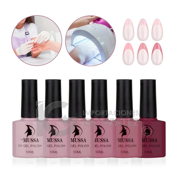 Esmaltes Para Uñas Gama De Gelish Semipermanente Mussa x 6 unidades Uv Blush Mussa 10 ml