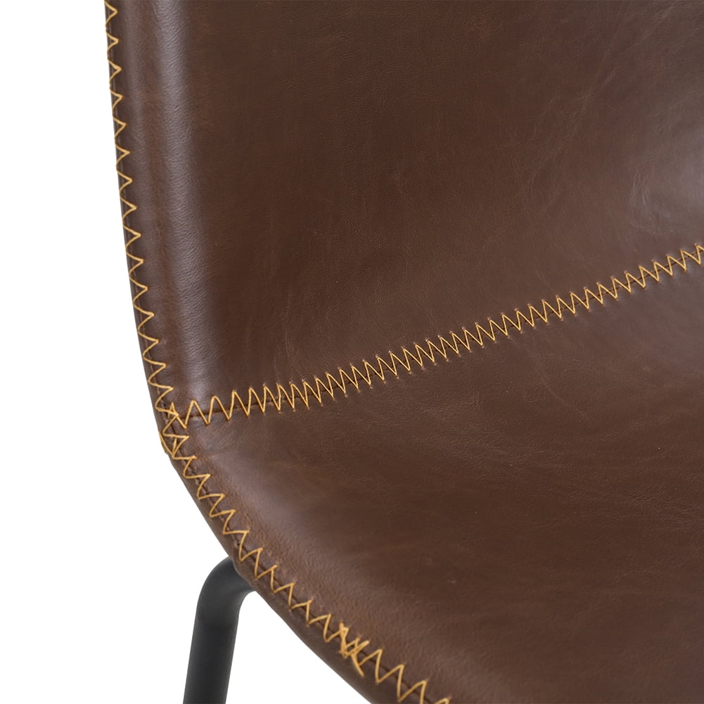 Lowestbest Retro High Stool, Bar Stool with Backrest for Restaurant Office, Dark Brown