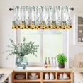thumbnail image 5 of 3 Piece Kitchen Curtains and Valances Set Eucalyptus Leaves Cafe Curtains 36 Inch Length Yellow Sunflower Lavender Farmhouse Valance & Tier Curtain for Living Room Bedroom Window 54"x18"+27"x36"*2, 5 of 6