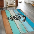 thumbnail image 2 of 3'x5' Area Rugs, Nautical Anchor Indoor Outdoor Area Rug for Living Room Bedroom, Retro Blue Brown Wooden Boards Farmhouse Washable Bathroom Rugs Kitchen Floor Carpet Mats Home Decor Aesthetic, 2 of 8