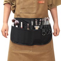 Bxaolu Waitress Apron Server Apron with Multiple Pockets, Half Apron with Adjustable Belt for Waitress, Waiter, Women Men Server, Waist Apron for Restaurant, Bistro, Kitchen, Black