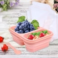 thumbnail image 1 of Dvkptbk Adult Folding Lunch Bin Silicone Folding Lunch Box Set Outdoor Camping Food Grade Lunch Box Adult Picnic Retortable Fruit C-Risper Compartment Lunch Box Storage & Organization, 1 of 8