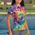 thumbnail image 2 of Binienty Colorful Tie-Dye Husband Wife Matching Shirts Stretchy Comfortable His and Hers Golf Shirts Zip Up Collar Short Sleeve Pullover for Tennis Hiking & Outdoor Sports, 2 of 7