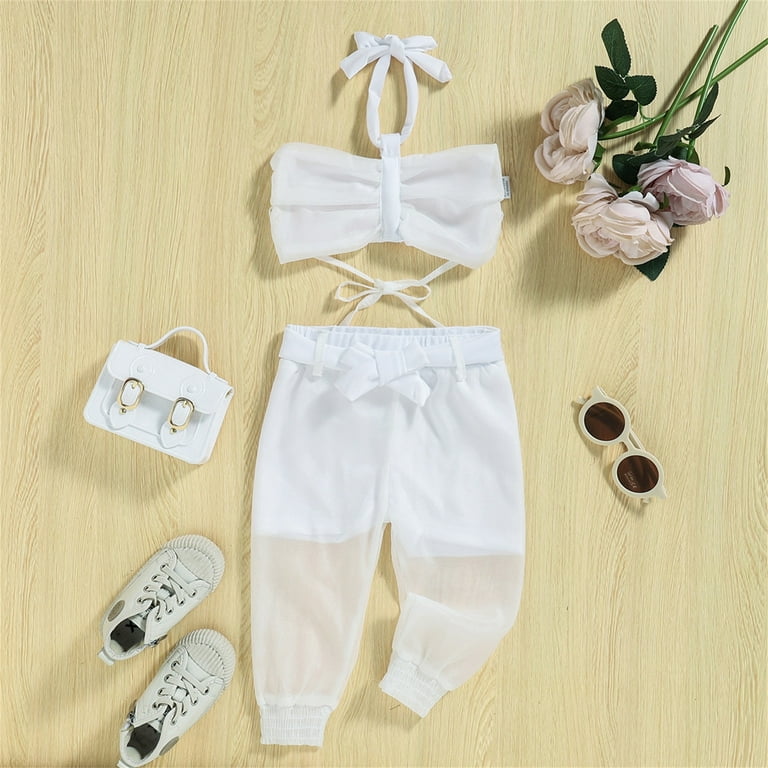 LBECLEY Clothes for Teen Girls 14-16 Kids Child Toddler Baby Girls  Sleeveless Ribbed Vest Tops Patchwork Jeans Pants Outfits Set Clothes  Flower Girl