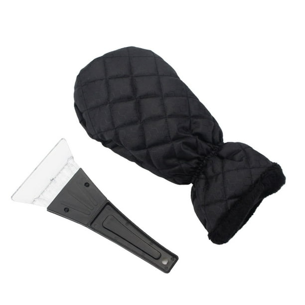 Guardurnaity 2 unids/set raspador de hielo con guante fácil y rápido descongelamiento coches y camiones manopla raspadora de hielo para coche guantes y mitones negro