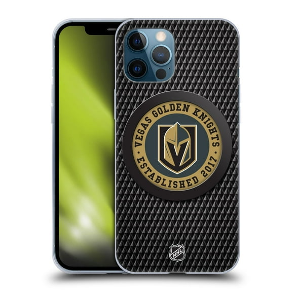 Head Case Designs Officially Licensed NHL Vegas Golden Knights Puck Texture Soft Gel Case Compatible with Apple iPhone 12 Pro Max
