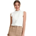 thumbnail image 1 of Blusa sin mangas Allegra K con volantes blanco XL para mujer, 1 of 6