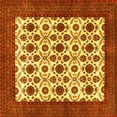 thumbnail image 1 of Ahgly Company Machine Washable Indoor Square Persian Yellow Traditional Area Rugs, 5' Square, 1 of 4