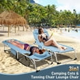 thumbnail image 3 of ABORON 2 Pack Folding Patio Chaise Lounge Chair - 5 Position Adjustable -28" Wide Foldable Camping Cot Bed with Cushion, Portable Beach Lounge Chair for Pool Lawn Deck Poolside Outdoor Sunbathing, 3 of 8