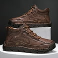 thumbnail image 2 of [Breathable Anti-Slip Sneakers] for Outdoor Use, Ideal for Spring, Summer, and Autumn, Breathable Anti-Slip Men's Casual Stitching Sneakers - Lace-Up Walking Shoes, 2 of 9
