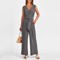 thumbnail image 5 of Kureaily Womens Jumpsuits Casual Summer Outfits Sleeveless Wide Leg Long Pants Rompers Straight Leg Pant, 5 of 5