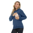 thumbnail image 6 of Youmylove Women Maternity Regular Solid Color Hem Casual Long Sleeve Top Belt Hoodie Breastfeeding Top Female Stylish Pregnant Clothes, 6 of 7