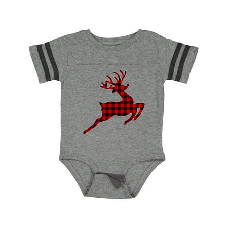 

Inktastic Plaid Christmas Reindeer Silhouette Gift Baby Boy or Baby Girl Bodysuit