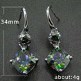 thumbnail image 4 of QQTDFG Gorgeous 925 Silver Drop Earrings for Women Cubic Zircon Jewelry A Pair/set-#1, 4 of 5