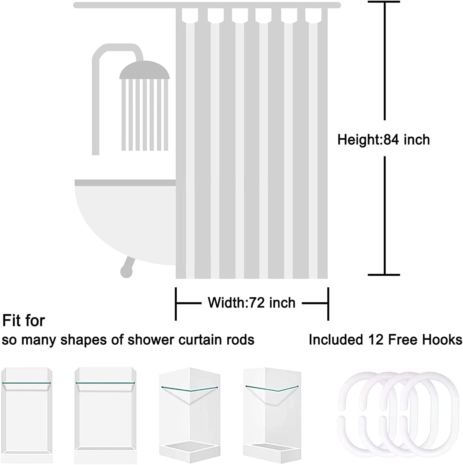 Rustic Nautical Shower Curtain,Lighthouse Sailing Beach Bathroom Shower Curtains,Navy Blue Coastal Bath Curtains Sets with 12 Hooks 72x72in,Waterproof Fabric