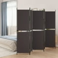 thumbnail image 1 of vidaXL 5-Panel Room Divider Brown 250x180 cm Fabric, 1 of 5