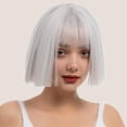 thumbnail image 2 of Minnieouse Peluca de pelo liso corto para mujer, con flequillo, fiesta, Club, graduación, vestido elegante, disfraz de Cosplay, regalos para mujeres y Cuidado del cabello Gris Minnieouse CE014354-06, 2 of 4
