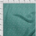 thumbnail image 3 of oneOone Cotton Cambric Teal Green Fabric Asian Floral Block Quilting Supplies Print Sewing Fabric By The Yard 42 Inch Wide, 3 of 5