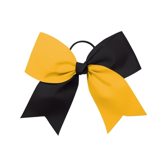 Chassé Girls Jumbo 2-Color Hair Bow with Attached Elastic Ponytail Holder (Black/Gold)