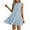 Light Blue, variant on Summer Dresses for Women 2025 Women Summer Solid Color Round Neck Sleeveless With Button Down Hem And Pleated Dress At The Back Gift for Her Size S-2XL