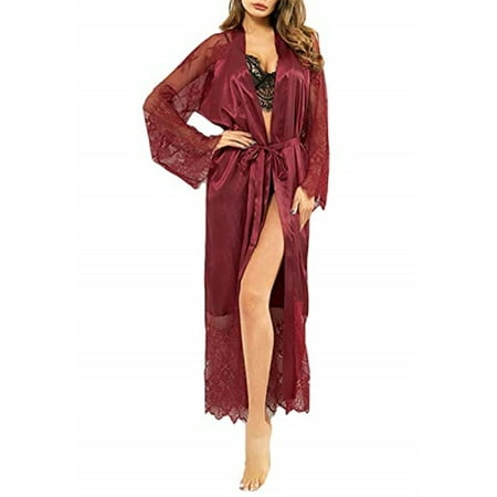 

Kiapeise Women Sexy Sleepwear Dress Long Bathrobe Night Gown Robe