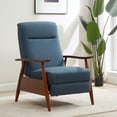 thumbnail image 2 of Terni Wood Arm Push Back Recliner in Performance Fabric - Denim Blue, 2 of 13