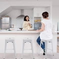 thumbnail image 6 of NiamVelo Counter Height Bar Stools Set of 4 Metal Bar Stools 24 inch Stackable Stools Modern Industrial Stools for Kitchen, White, 6 of 7